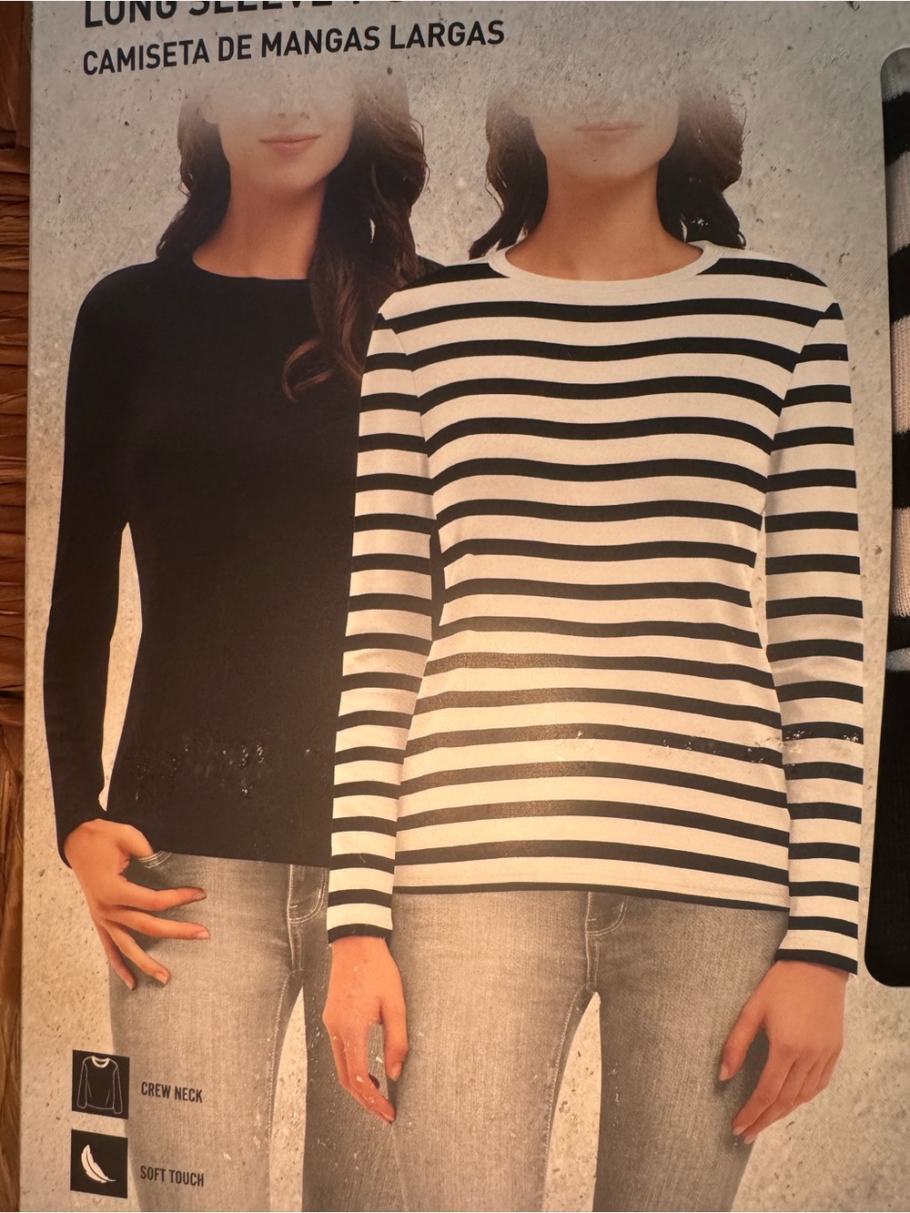 Serra Black & White Striped Long-Sleeve Crewneck Top
